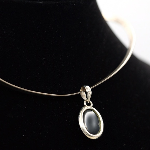 Dark Pool of Protection Black Obsidian 4.6G 925 Sterling Silver pendant - Picture 8 of 12